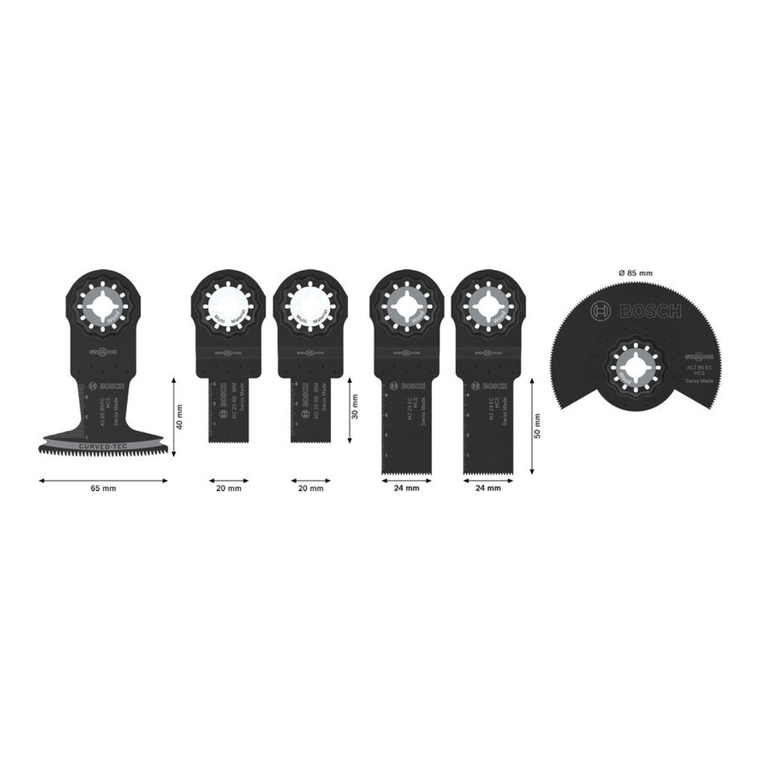 Bosch Set lame per legno e metalli teneri per utensili multifunzione oscillanti, 6 pezzi