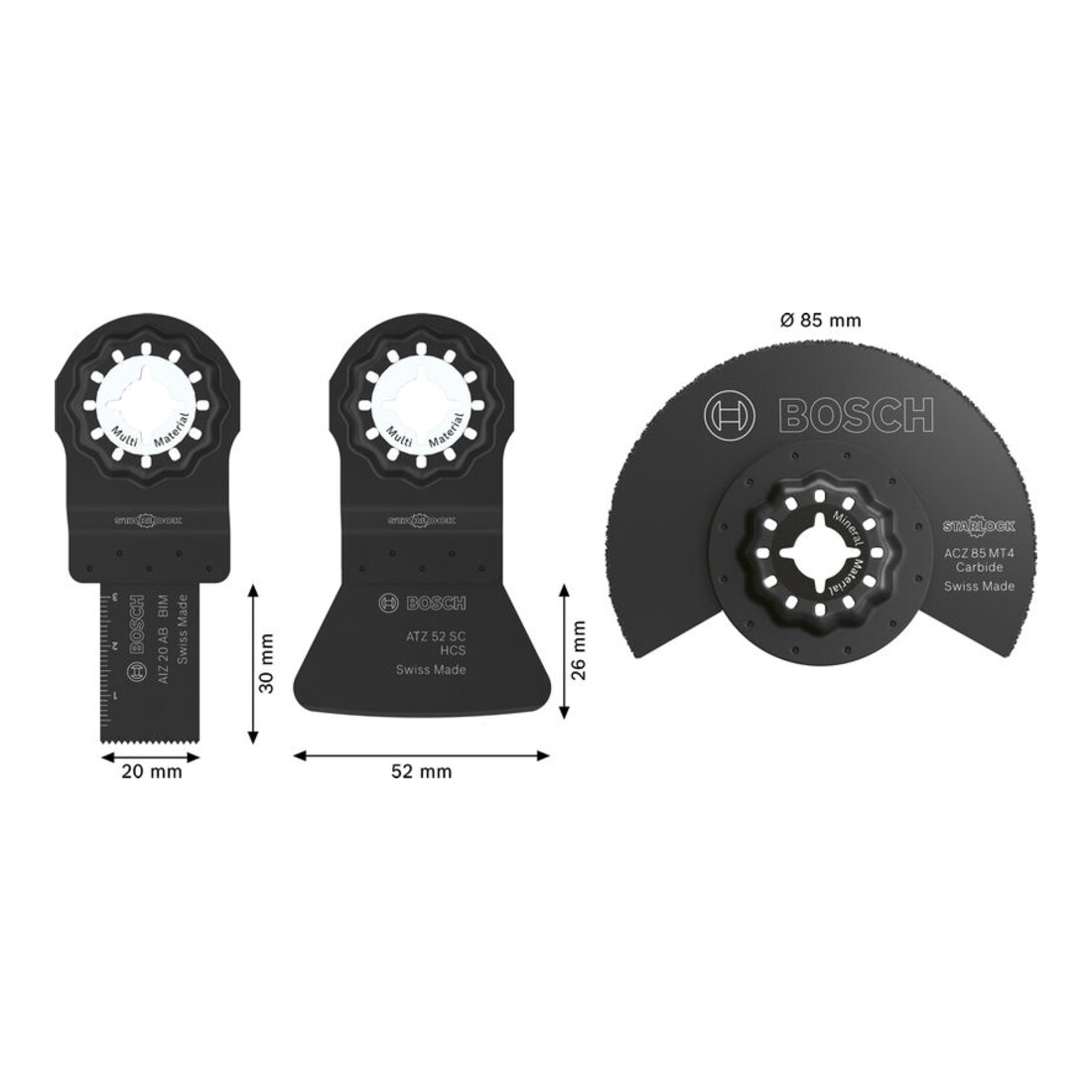 Bosch Set lame per piastrelle, 3 pezzi