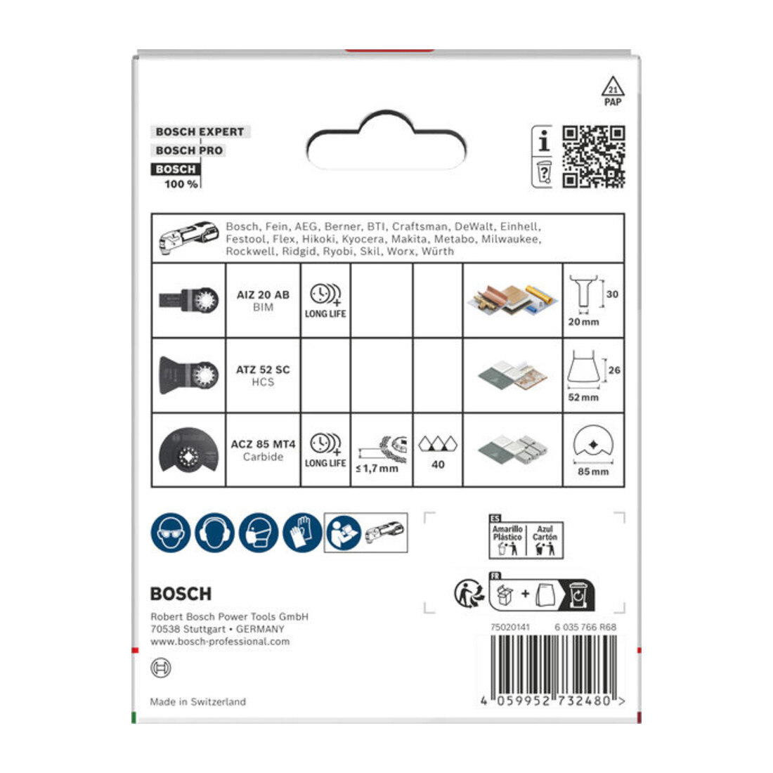 Bosch Set lame per piastrelle, 3 pezzi