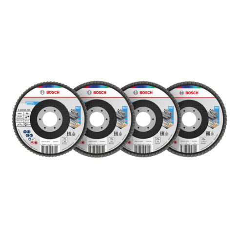 Bosch Set lamellenschijven X451, 115 x 22,23 mm, K40/K60/K80/K120, Z27, 15-dlg