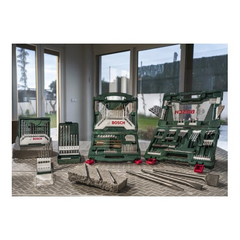 Bosch Set misto Mini-X-Line, 5 punte per pietra, 5 per metallo, 5 per legno