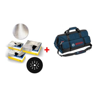 Bosch Set per costruzioni a secco, mola abrasiva sia 7500 + disco intermedio + borsa per professionisti, 153 pezzi