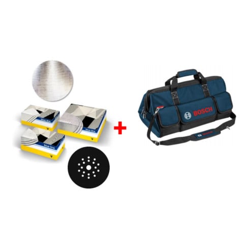 Bosch Set per costruzioni a secco, mola abrasiva sia 7500 + disco intermedio + borsa per professionisti, 153 pezzi