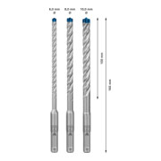 Bosch Set punte trapano EXPERT SDS plus-7X, 6/8/10mm 3pz., per martelli perforatori-4
