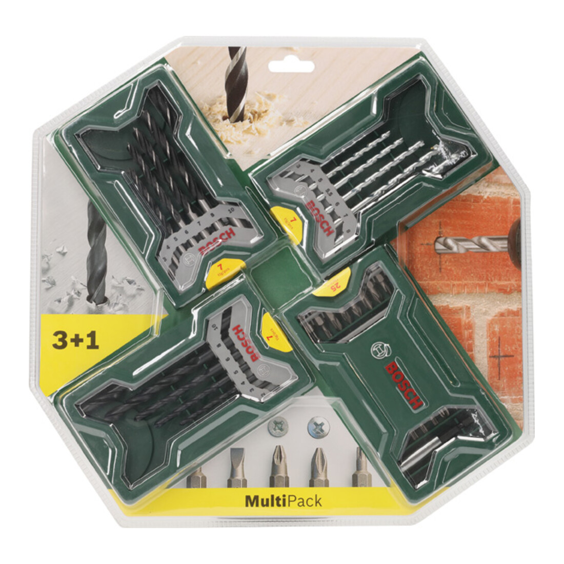 Bosch Set punte trapano Mini-X-Line Multipack 3+1 per muratura