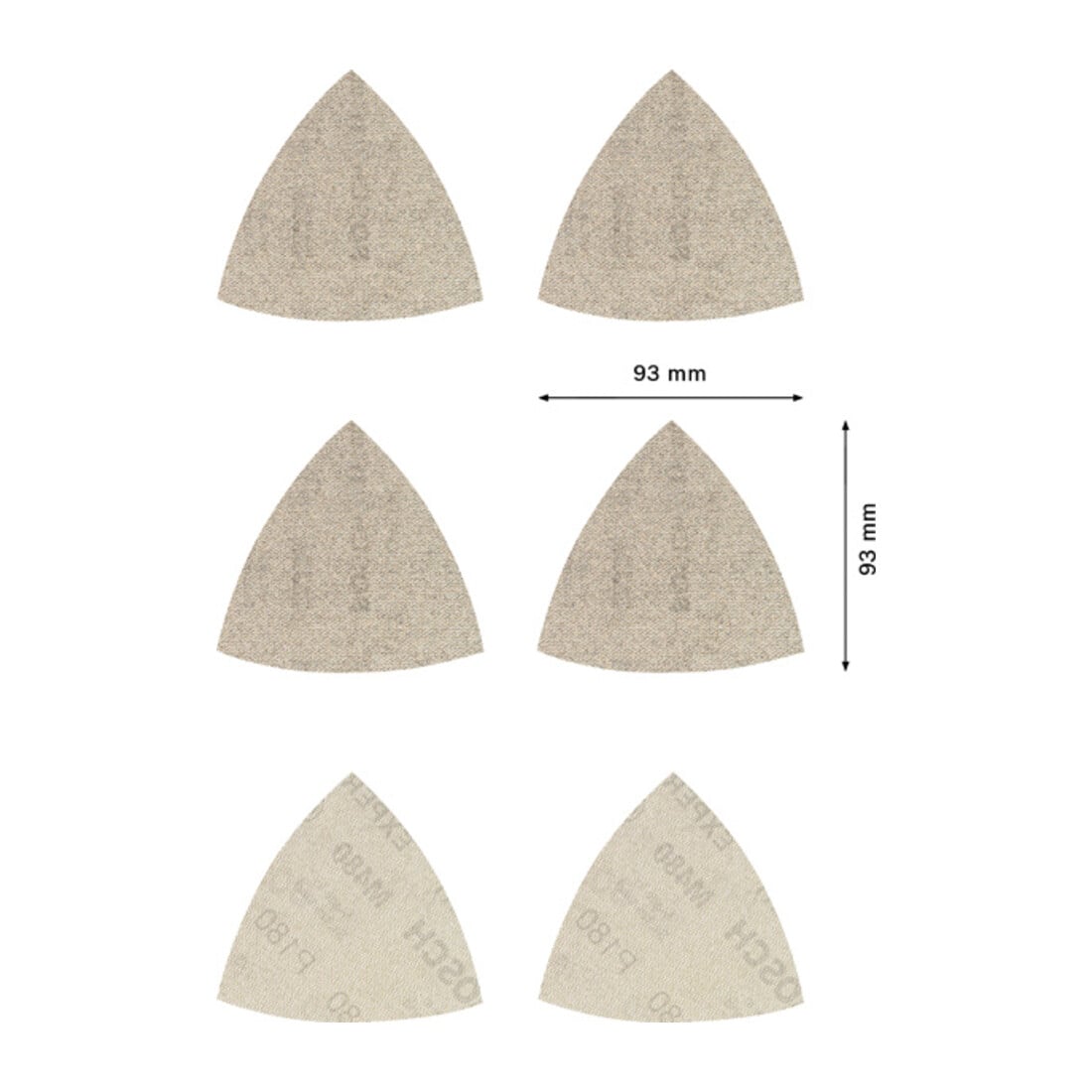 Bosch Set reti abrasive EXPERT M48093x93mm, 6pz. per levigatrici a delta