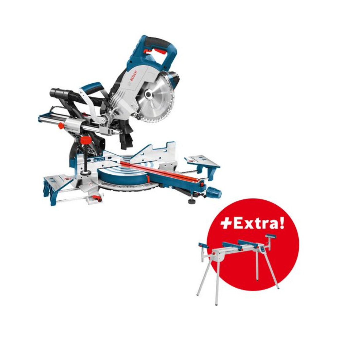 Bosch Sezionatrice GCM 8 SJL e tavolo da lavoro GTA 2600 in confezione di cartone