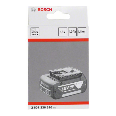 Bosch slide-in accupack 18 Volt Heavy Duty (HD), 4,0 Ah Li-Ion GBA M-C