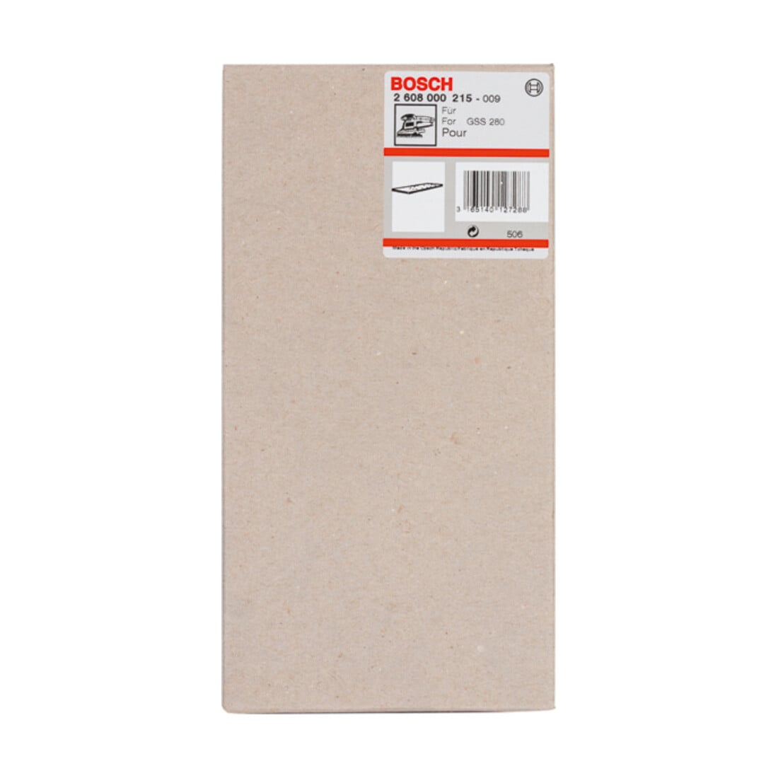 Bosch slijpplaat 185 x 93 mm voor GSS 280 A GSS 280 AE zonder klittenbandsluiting