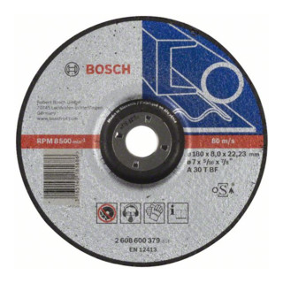 Bosch slijpschijf geslepen Expert for Metal A 30 T BF, 180 mm, 22,23 mm, 8 mm
