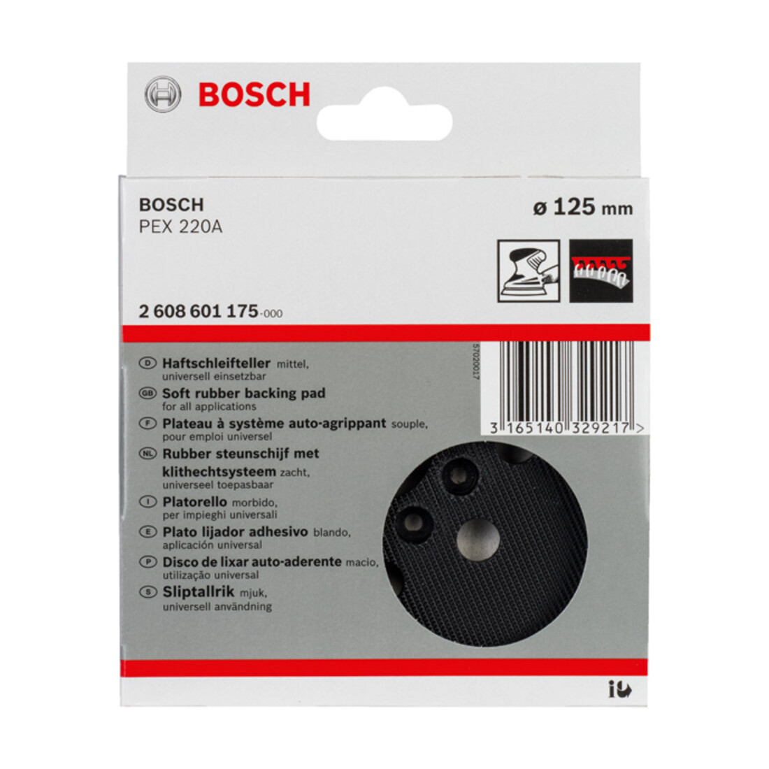 Bosch slijpschijf medium 125 mm 8, voor PEX 220 A