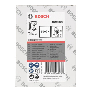 Bosch smalle achterklem TK40 30G 5,8 mm 1,2 mm 30 mm gegalvaniseerd