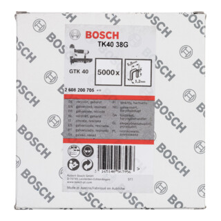Bosch smalle achterklem TK40 38G 5,8 mm 1,2 mm 38 mm gegalvaniseerd