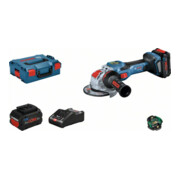 Bosch Smerigliatrice angolare a batteria BITURBO con X-LOCK GWX 18 V-15 SC, 2 x batterie, L-BOXX