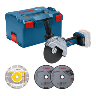 Bosch Smerigliatrice Angolare a Batteria GWS 18V-180 P senza Batteria, L-BOXX