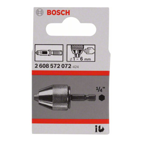Bosch snelspanboorhouder tot 10 mm 1 tot 6 mm 1/4" - zeskantschacht