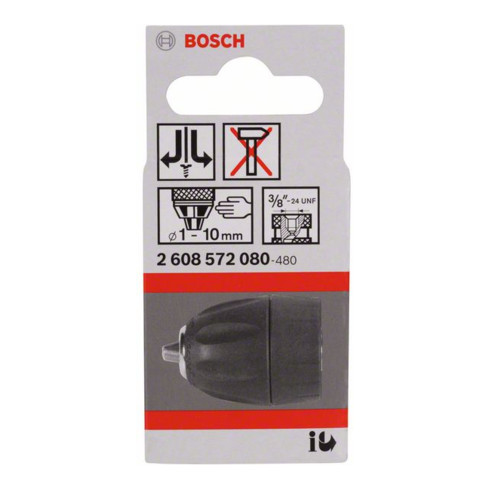 Bosch snelspanboorhouder tot 10 mm D: 1 tot 10 mm A: 3/8" - 24