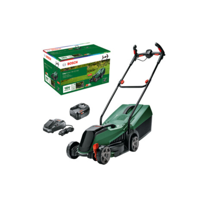 Bosch snoerloze grasmaaier CityMower 18V-32-300: 1x accupack PBA 18V 4.0Ah W-C, lader