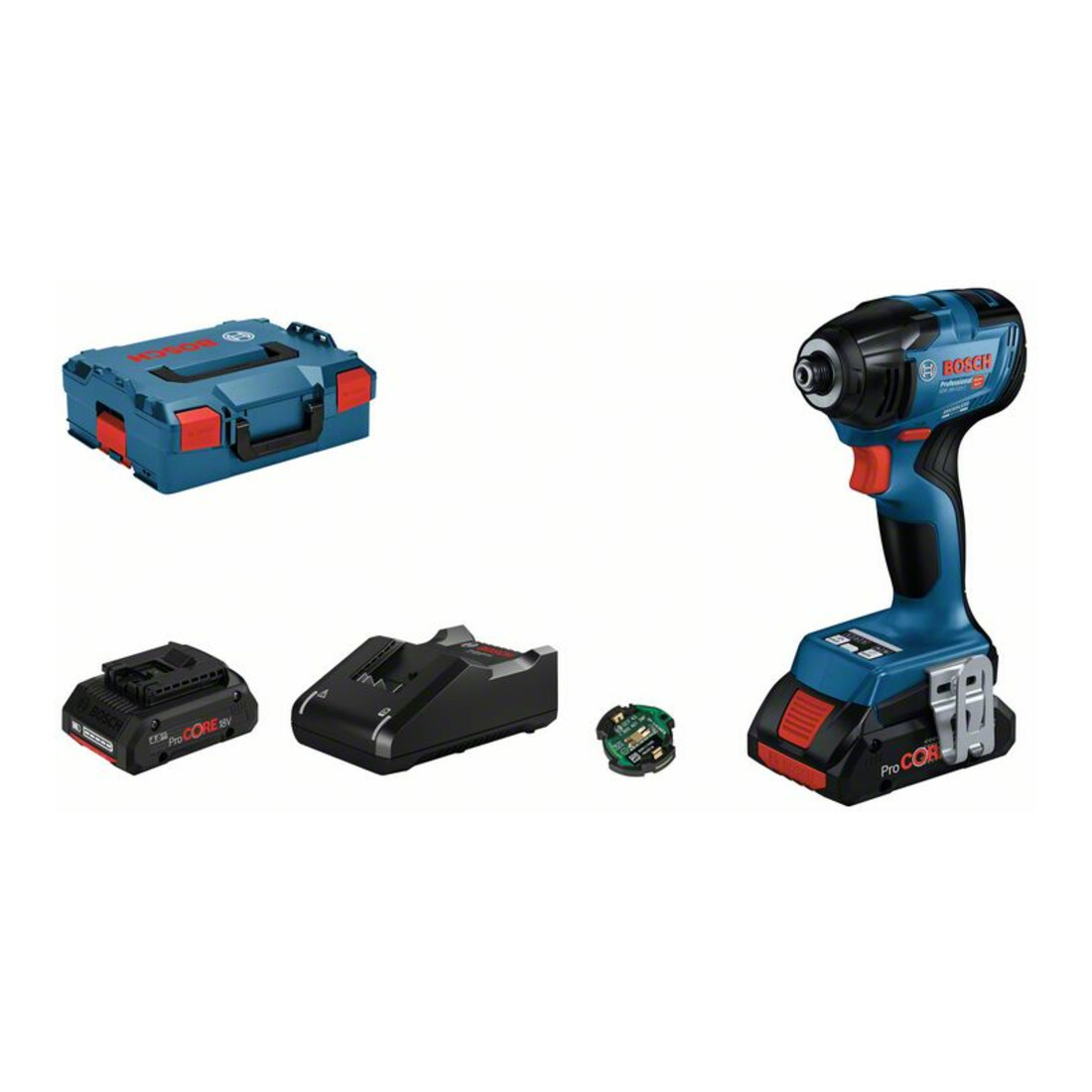 Bosch snoerloze slagmoersleutel GDR 18V-210 C: 2x ProCORE18V 4.0Ah accu, L-BOXX