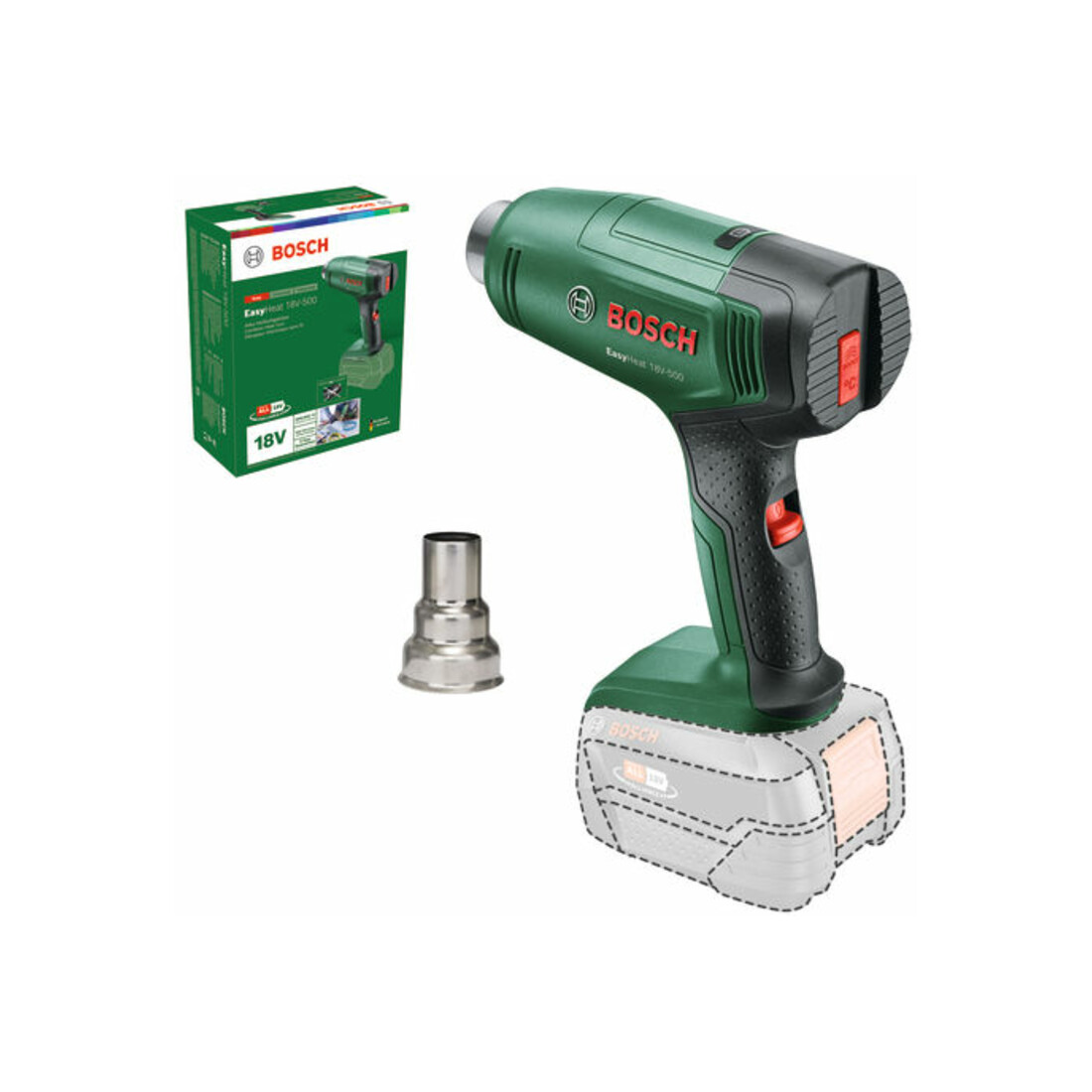 Bosch Souffleur d'air chaud sans fil EasyHeat 18V-500