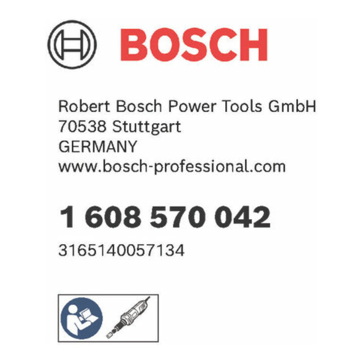 Bosch Spannzange mit Spannmutter 1/4", für Bosch-Geradschleifer passend zu GGS 16