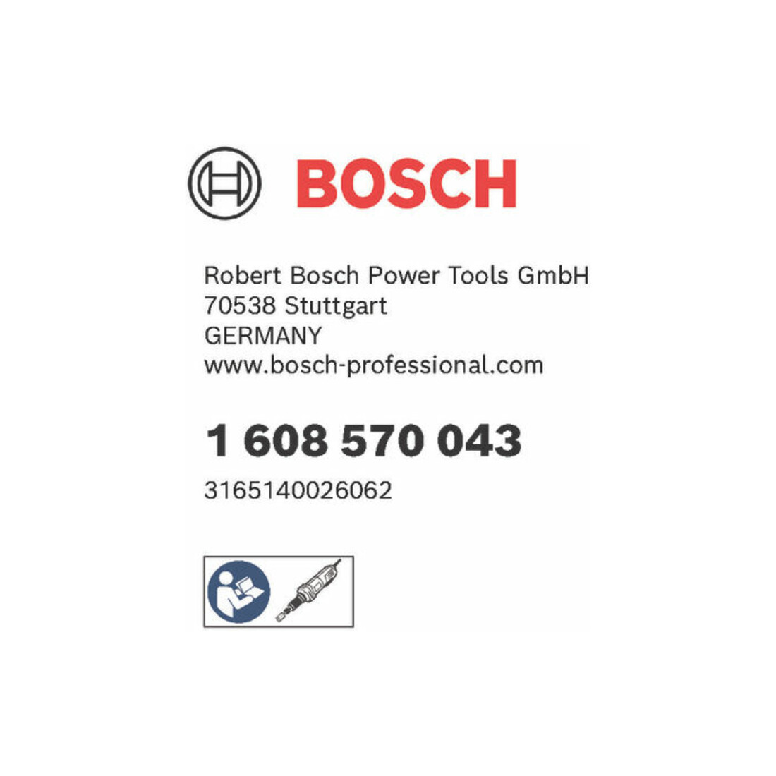 Bosch Spannzange mit Spannmutter 6 mm für Bosch-Geradschleifer passend zu GGS 16