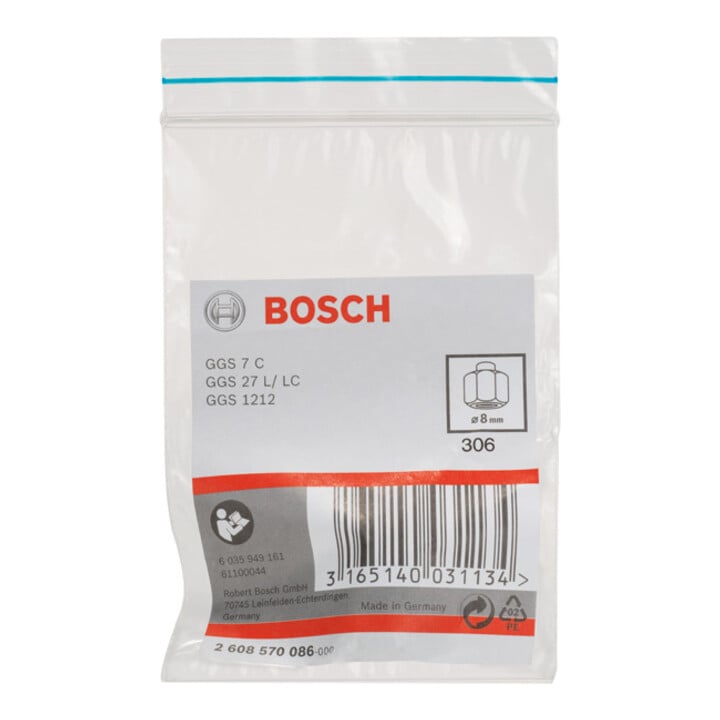 Bosch Spannzange mit Spannmutter 8 mm für Bosch-Geradschleifer