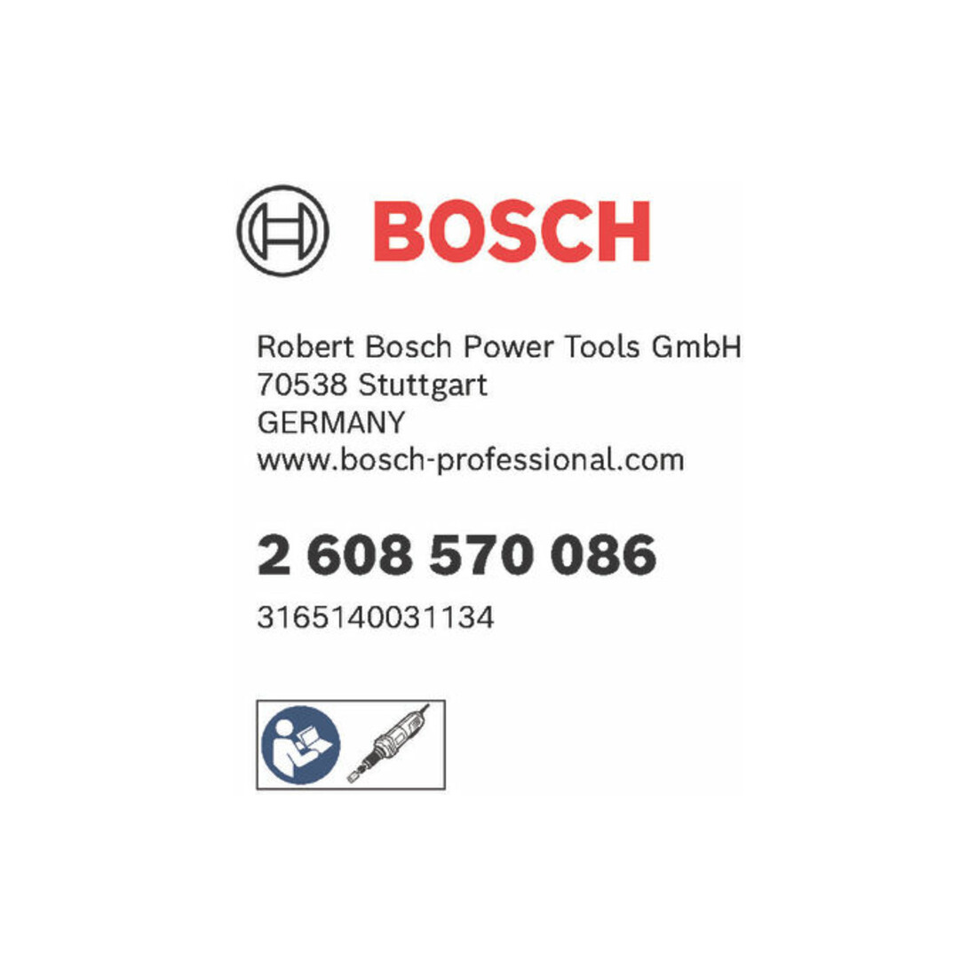 Bosch Spannzange mit Spannmutter 8 mm für Bosch-Geradschleifer