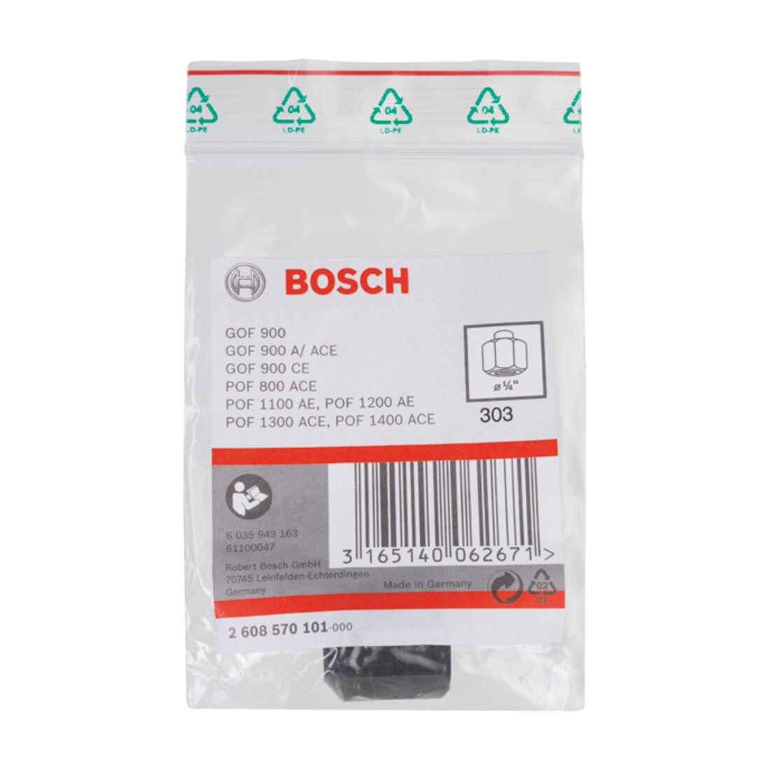 Bosch spantang 1/4", 19 mm