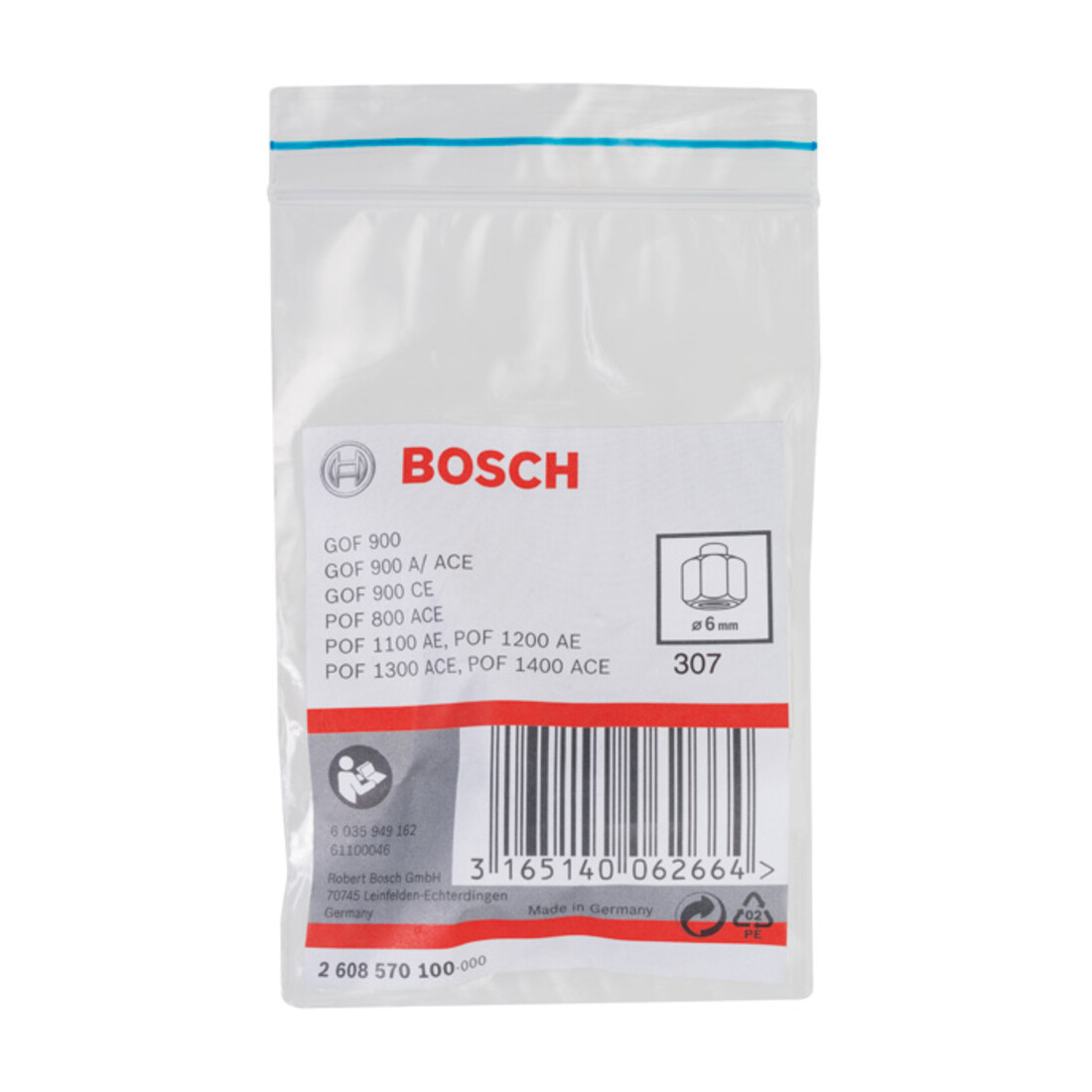 Bosch spantang 6 mm 19 mm