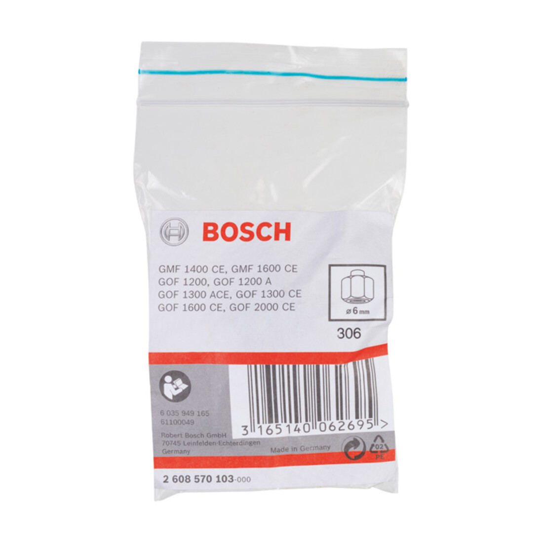 Bosch spantang 6 mm 24 mm