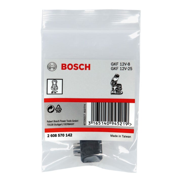 Bosch spantang met wartelmoer 1/4", voor Bosch kantenfrees