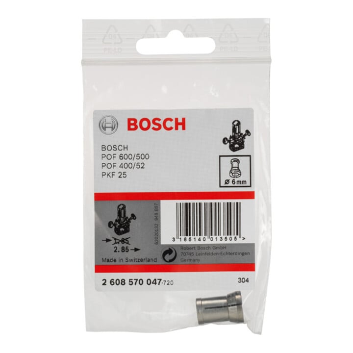 Bosch spantang zonder spanmoer 6 mm voor Bosch bovenfrees