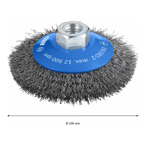 Bosch Spazzola a cono Clean for Metal, filo ondulato