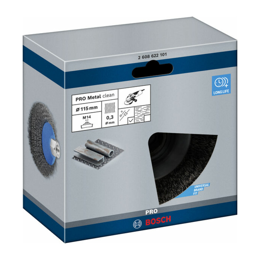 Bosch Spazzola a cono Clean for Metal, filo ondulato