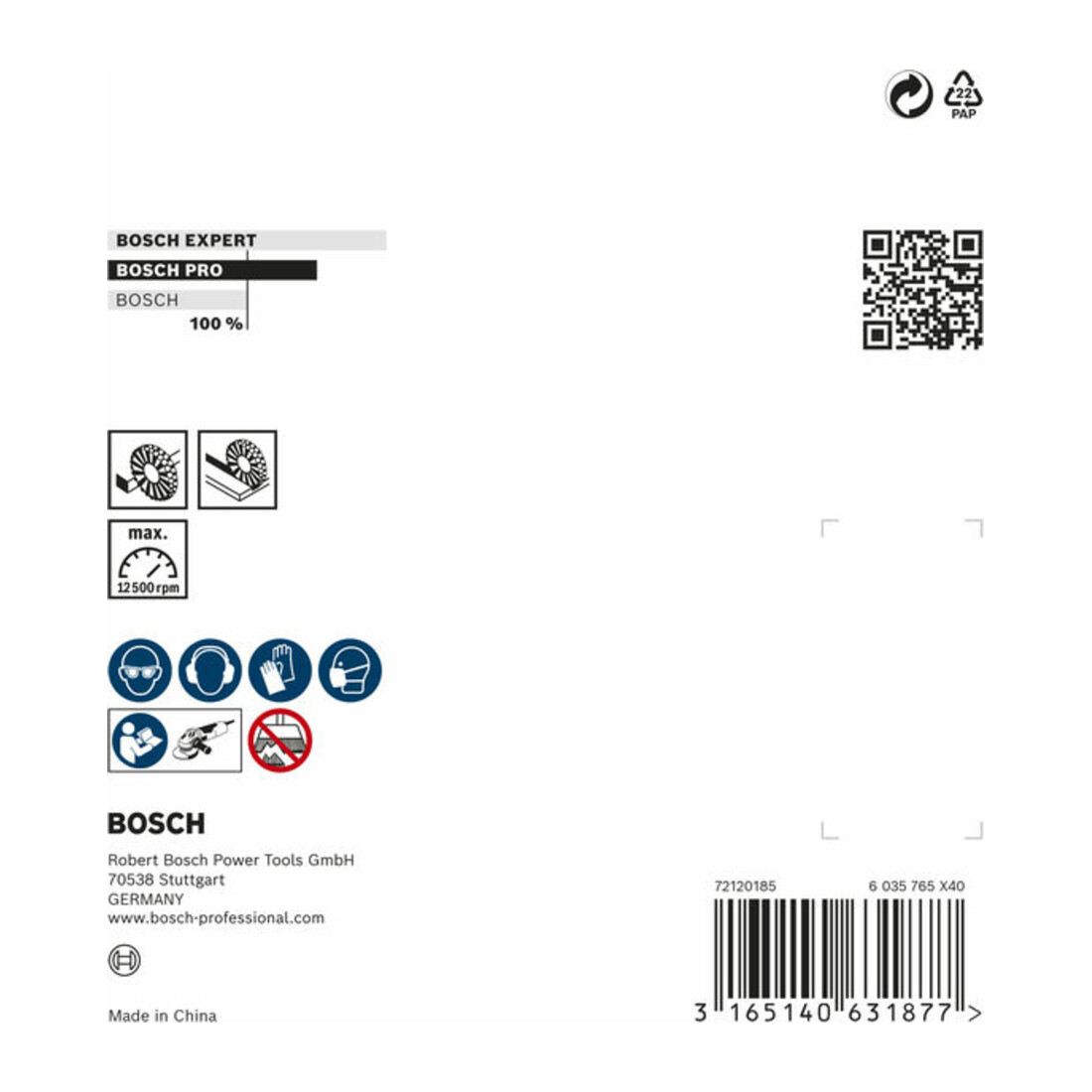 Bosch Spazzola a disco Clean for Inox ondulata inossidabile 115 mm 0,3 mm 8500 giri/min. M14