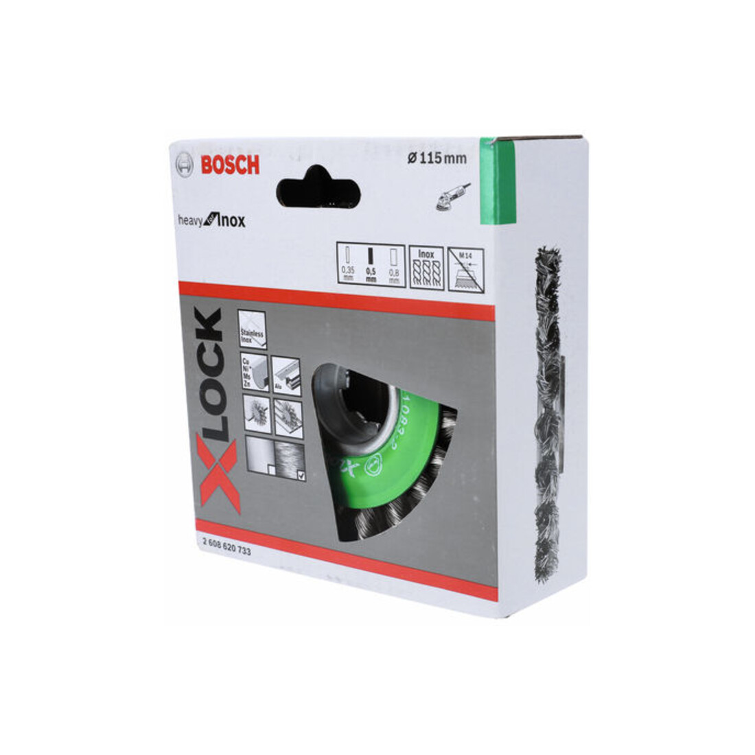 Bosch Spazzola a disco Heavy for Inox X-LOCK annodata, 115mm 0,5mm