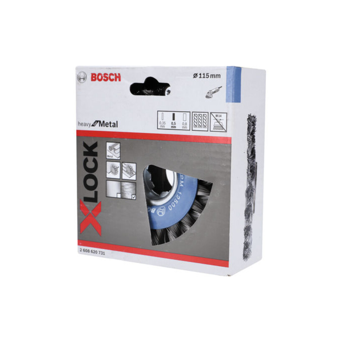 Bosch Spazzola a disco Heavy for Metal X-LOCK annodata, 115mm 0,5mm 12mm