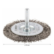 Bosch Spazzola a disco ondulata, inossidabile, 70mm 0,3mm 10mm 4500 rpm-4