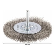Bosch Spazzola a disco ondulata, inossidabile, 80mm 0,2mm 4mm 4500 giri/min.-4