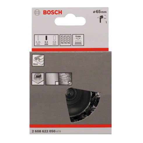 Bosch Spazzola a tazza in acciaio, filo annodato, 65mm 0,5mm 4500 rpm