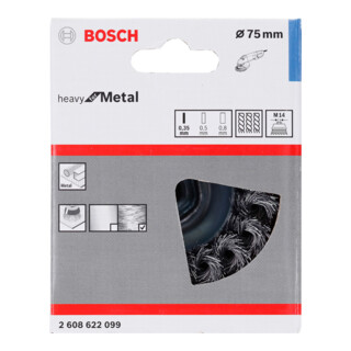 Bosch Spazzola a tazza in acciaio, filo annodato