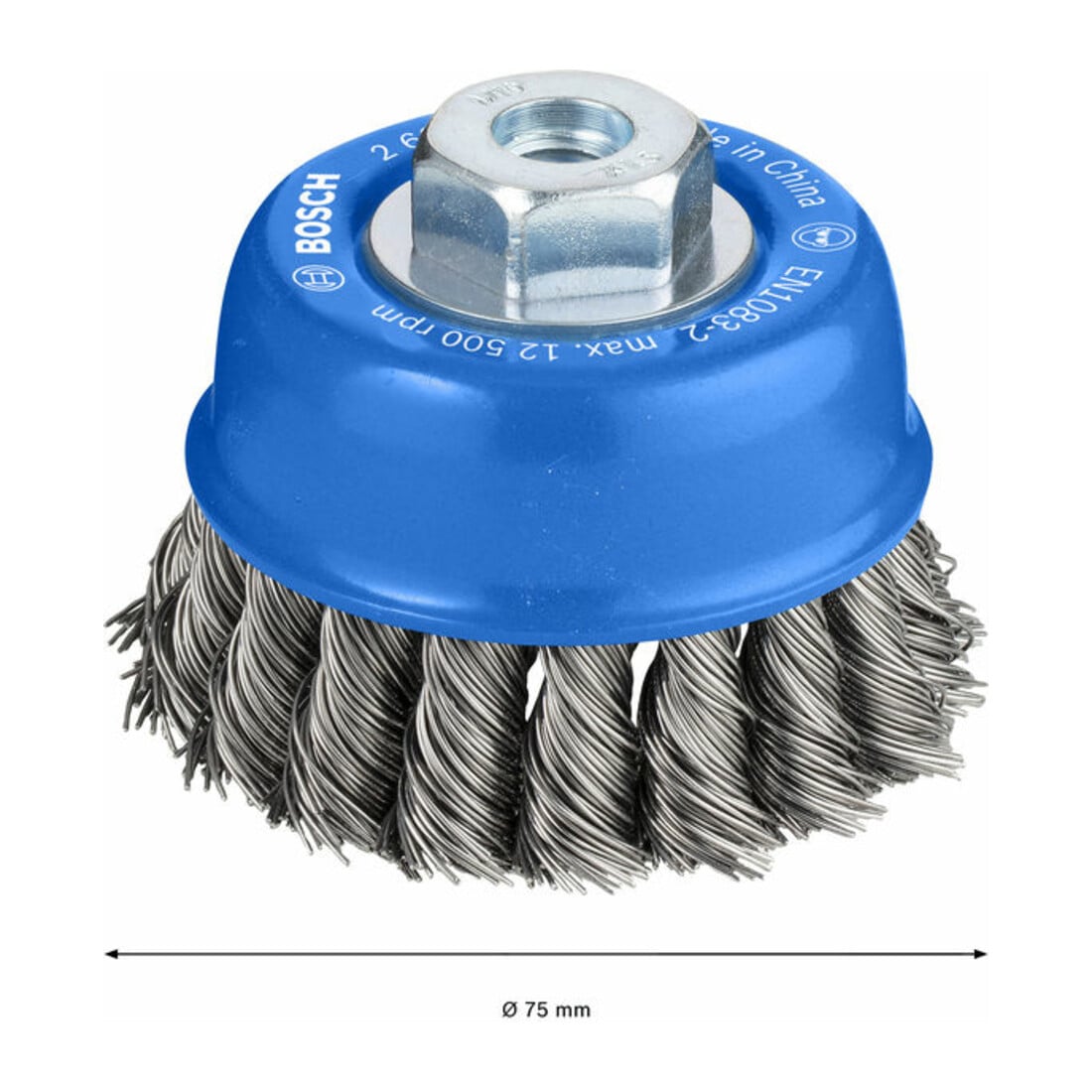 Bosch Spazzola a tazza in acciaio, filo annodato, 75mm 0,5mm 12500 rpm M 10