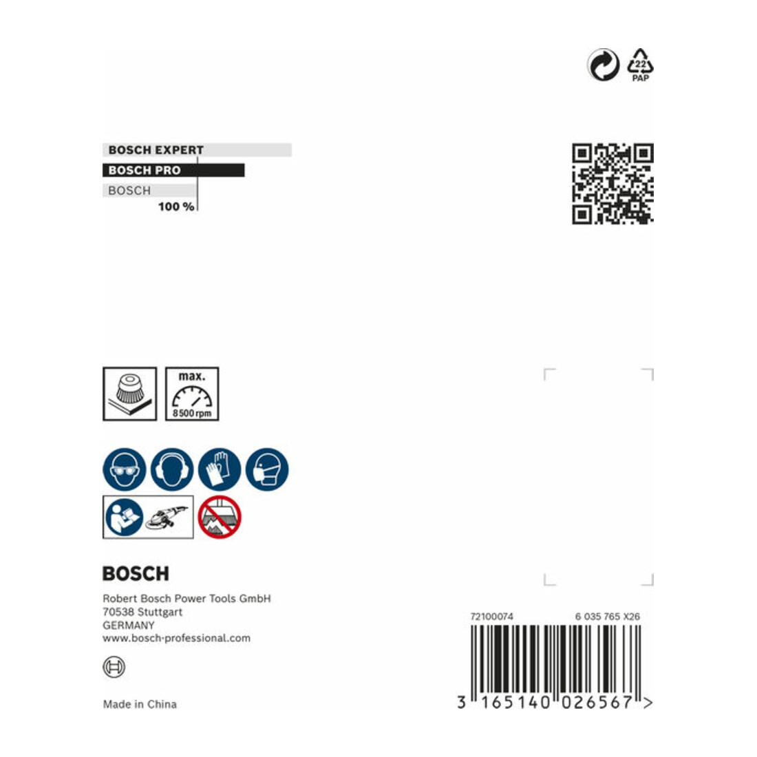 Bosch Spazzola a tazza in acciaio, filo annodato, 90mm 0,8mm 8500 rpm M 14