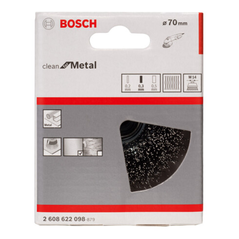 Bosch Spazzola a tazza, filo ondulato in acciaio