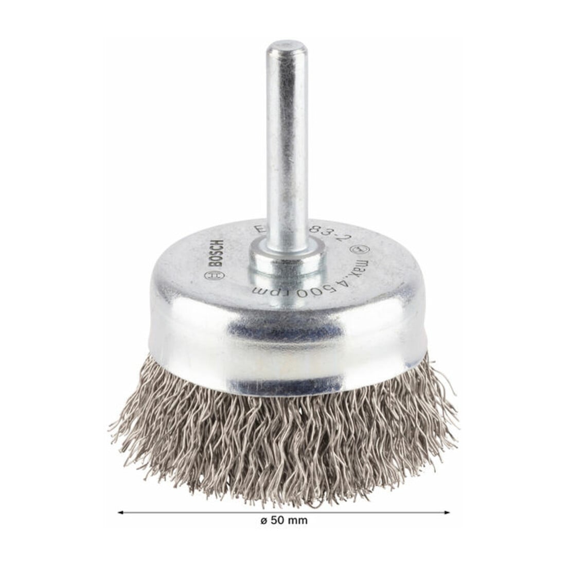 Bosch Spazzola a tazza in acciaio Inox, filo ondulato
