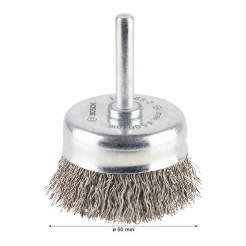 Bosch Spazzola a tazza in acciaio Inox, filo ondulato