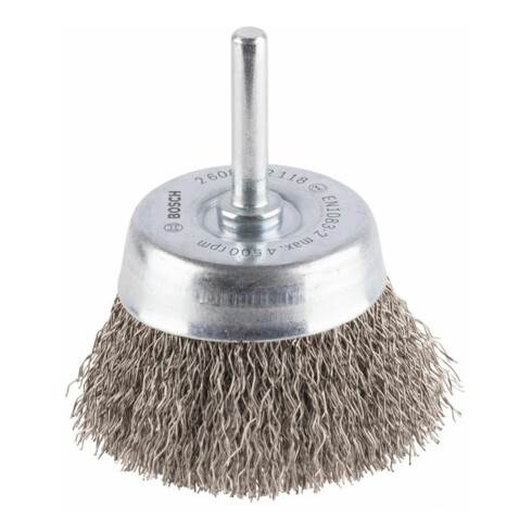 Bosch Spazzola a tazza in acciaio Inox, filo ondulato