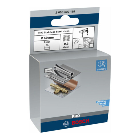 Bosch Spazzola a tazza in acciaio Inox, filo ondulato