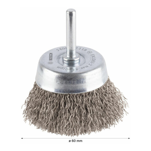 Bosch Spazzola a tazza in acciaio Inox, filo ondulato
